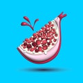 3d render realistic of grapefruit slice with different types of minimalism in a cartoon style. Royalty Free Stock Photo