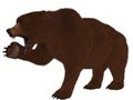 Realistic 3d grizzly bear