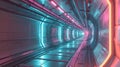 realistic hyper detailed futuristic tunnel with neon glow