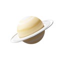 3D render realistic Saturn planet in plastic style