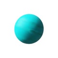 3D render realistic Uranus planet in plastic style