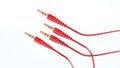 red Audio cable isolated on white background Royalty Free Stock Photo