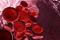 3d render red blood cells background. Royalty Free Stock Photo