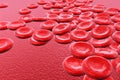 3d render red blood cells background.