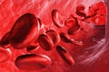 3d render red blood cells background. Royalty Free Stock Photo