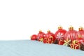 3d render - red christmas baubles over white background Royalty Free Stock Photo