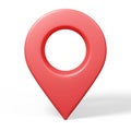 3D render red pin map location pointer icon Royalty Free Stock Photo