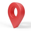 3D render red pin map location pointer icon Royalty Free Stock Photo