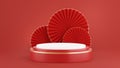 red podium with decoration concept for product display Royalty Free Stock Photo