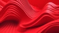 3D render red wavey background