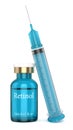 3d render of retinol vial with syringe