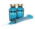 3d render of retinol vials and syringe