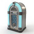 3D Render of Retro Style Futuristic Device, on White Background