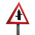 3D Render Road Sign of Staggered junction Isolated on a White Background