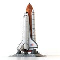 Rocket 3D render isolated on white background Royalty Free Stock Photo