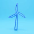 3d render of Rotating windmill linear icon. Thin line illustration. Wind eco energy contour symbol. 3d illustration