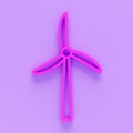 3d render of Rotating windmill linear icon. Thin line illustration. Wind eco energy contour symbol. 3d illustration