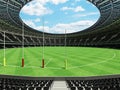 3D render of a round Australian rules football stadium with black seats Royalty Free Stock Photo