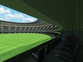 3D render of a round Australian rules football stadium with black seats Royalty Free Stock Photo