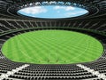 3D render of a round Australian rules football stadium with black seats Royalty Free Stock Photo