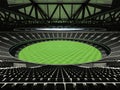 3D render of a round Australian rules football stadium with black seats Royalty Free Stock Photo