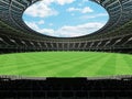 3D render of a round Australian rules football stadium with black seats Royalty Free Stock Photo