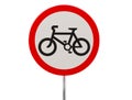 Round Bicyle road sign isolated on white background