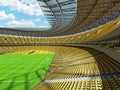3D render of a round football - soccer stadium with yellow seats