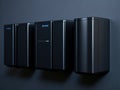 A number of black servers. Royalty Free Stock Photo