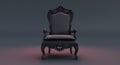 Royal throne. dark Gothic throne isolated on black background Royalty Free Stock Photo