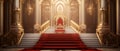 Royal throne hall generated by AI, Throne of the kings, VIP throne, Red royal throne