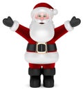 3d render of Santa Claus with open arms over white Royalty Free Stock Photo