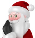 3d render of Santa Claus showing to be quiet gesture Royalty Free Stock Photo