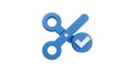 3D Render: Scissors & Checkmark Royalty Free Stock Photo