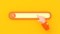 3d render search bar with pointing hand and glass