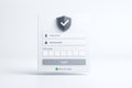 3D render of a secure SaaS login interface on a white background Royalty Free Stock Photo