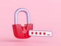 3d render, secure warning personal data protection