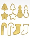 3d Render of a Set of Christmas Cookie Cutters Royalty Free Stock Photo