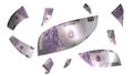 3D Render Set of Flying Comoros 10000 Francs Money Banknote