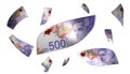 3D Render Set of Flying Israel 50 New Shekels Money Banknote