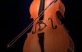 3D render of a shiny clean brown violin on a dark foreground