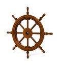 3d render of ship steering wheel on white background