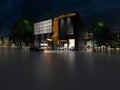 3d render of shop exterior view