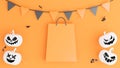 Shopping bag with halloween shopping concept for product display Royalty Free Stock Photo