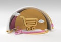 3D Render Shopping Cart Icon 3D illustration Design