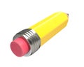 3D render of short yellow pencil isolated on white Royalty Free Stock Photo