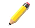 3D render of short yellow pencil isolated on white Royalty Free Stock Photo