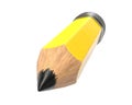 3D render of short yellow pencil isolated on white Royalty Free Stock Photo