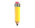 3D render of short yellow pencil isolated on white Royalty Free Stock Photo