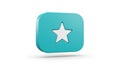 Teal Star Button Royalty Free Stock Photo